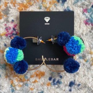 NWT Anthro BaubleBar Pompom Hoop Earrings